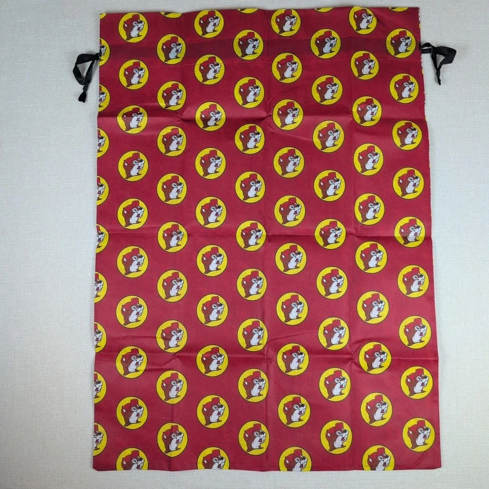 Buc-ee's Logo Drawstring Storage Gift Bag Large Red Beaver Print 29 x 41